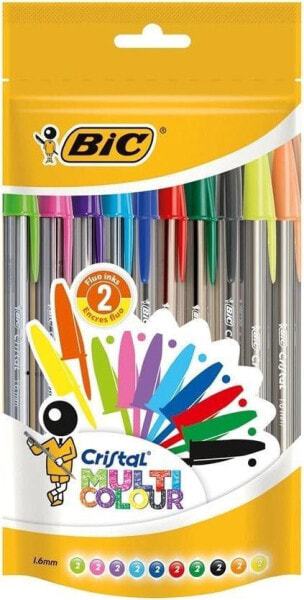 Ручки мультяшные BIC Cristal Multicolor в пачке 20 штук