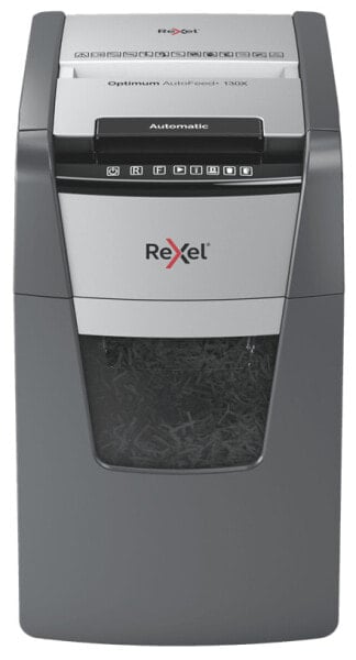 Rexel Optimum AutoFeed+ 130X, Cross shredding, 22 cm, 4x28 mm, 44 L, 55 dB, Touch
