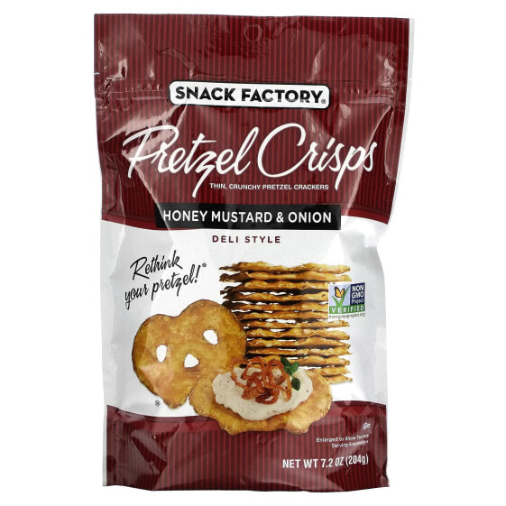 Pretzel Crisps, Honey Mustard & Onion, Deli Style , 7.2 oz (204 g)