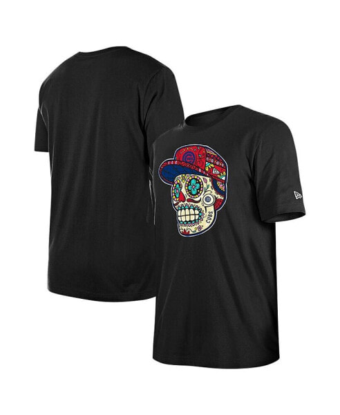 Men's Black Chicago Cubs Sugar Skulls T-Shirt