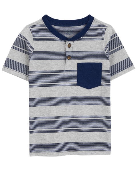 Kid Striped Pocket Henley Tee 4