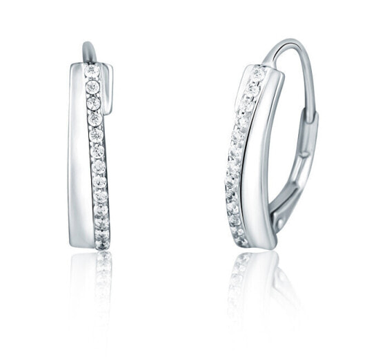 Silver earrings with clear zircons SVLE0592XH2BI00