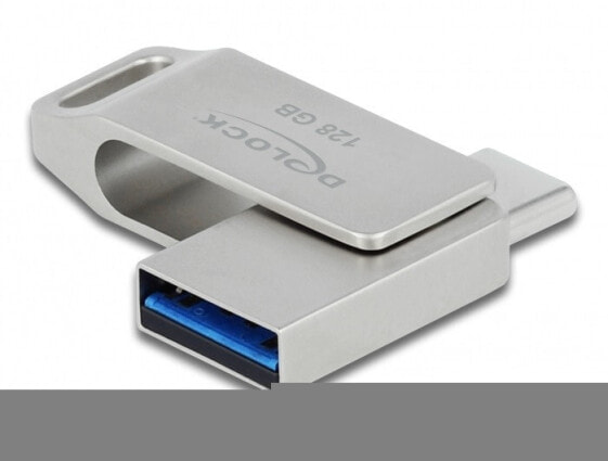 Delock 54076 - 128 GB - USB Type-A / USB Type-C - 3.2 Gen 1 (3.1 Gen 1) - 71 MB/s - Swivel - Silver
