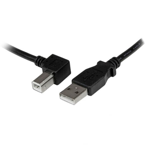 StarTech.com 1m USB 2.0 A to Left Angle B Cable - M/M - 1 m - USB A - USB B - USB 2.0 - Male/Male - Black