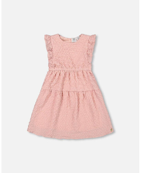 Girl Textured Poplin Dress Silver Pink - Child