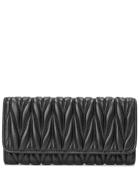 Tiffany & Fred Paris Pleated Leather Wallet Women's