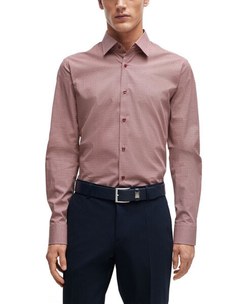 Men's Geometric-Printed Regular-Fit Dress Shirt
