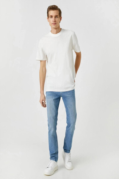 Orta İndigo Erkek Jeans 3SAM40171ND