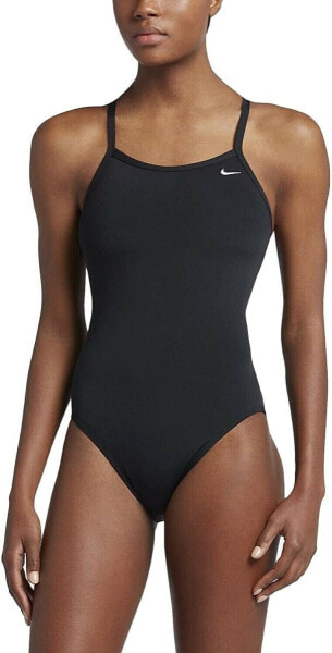 Nike 255101 Women's Poly Core Solid Classic Lingerie Tank Swimsuit Black Size 12
