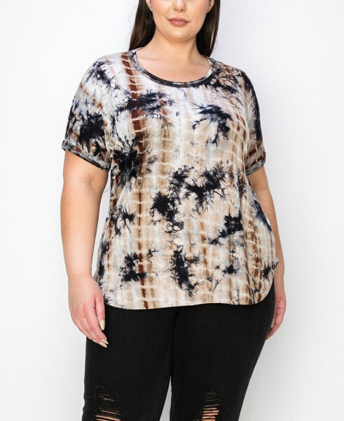 Plus Size Tie Dye Short Sleeve Top