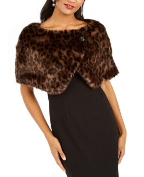 Пальто Tahari женское с леопардовым принтом из искусственного меха Темно-леопардовый XL