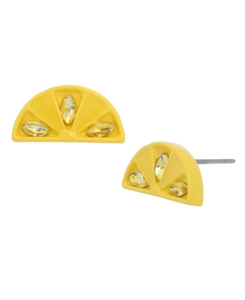 Faux Stone Lemon Stud Earrings