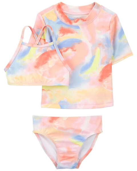 Toddler Tie-Dye 3-Piece Rashguard Set 5T