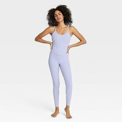 Women's Rib Full Length Bodysuit - All in Motion Lilac Purple XL