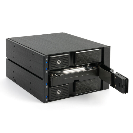FANTEC BP-SA2131 - 2x 5.25" - Carrier panel - Serial ATA,Serial ATA II,Serial ATA III,Serial Attached SCSI (SAS) - 1 fan(s) - 7 cm - Black