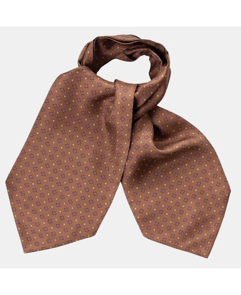 Men's Pagani - Silk Ascot Cravat Tie for Men - Cognac