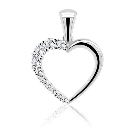 Romantic silver pendant with zircons PT42W