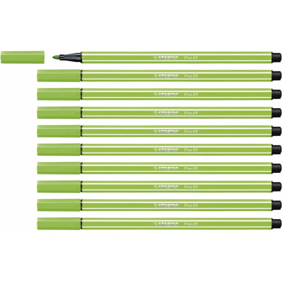 Фетр Stabilo Pen 68 Светло-зеленый (10 Предметы)