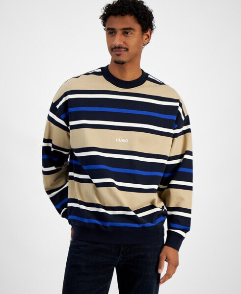 Men's Nocusery Striped Long Sleeve Crewneck Sweater