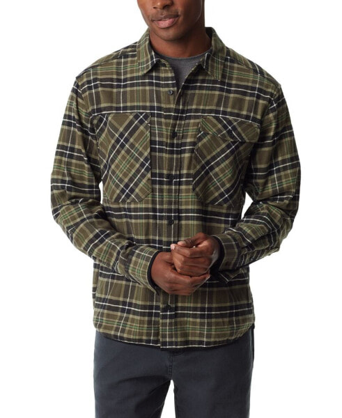 Men's Stretch Flannel Button-Front Long Sleeve Shirt