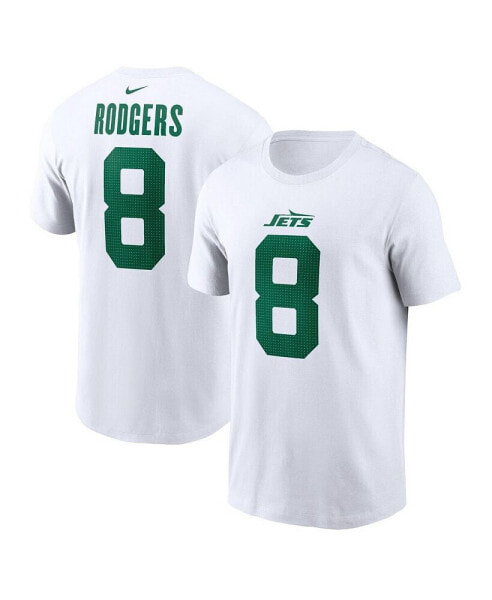 Men's Aaron Rodgers White New York Jets Legacy Player Name and Number T-shirt