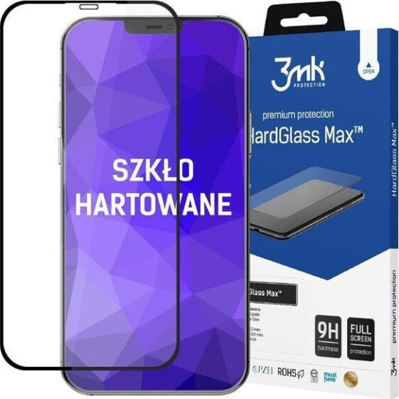 Смартфон аксессуар 3MK Стекло HardGlass Max для Apple iPhone 12 Mini 5.4 Черное универсальное