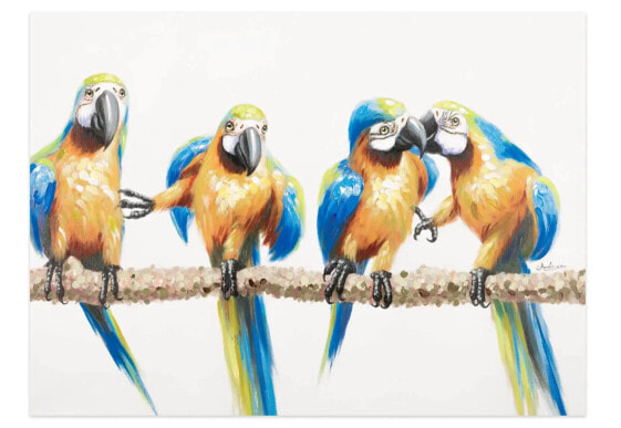 Acrylbild handgemalt Parrot Party