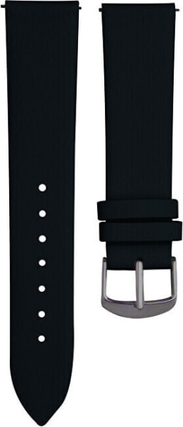 Leather smooth strap - Black