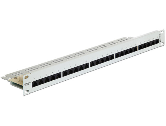 Delock 43113 - RJ-45 - Cat3 - Grey - Metal - Rack mounting - 1U