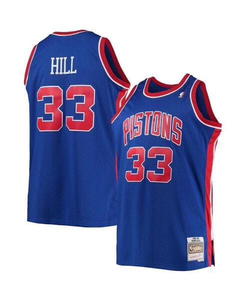 Men's Grant Hill Blue Detroit Pistons Big and Tall Hardwood Classics Swingman Jersey
