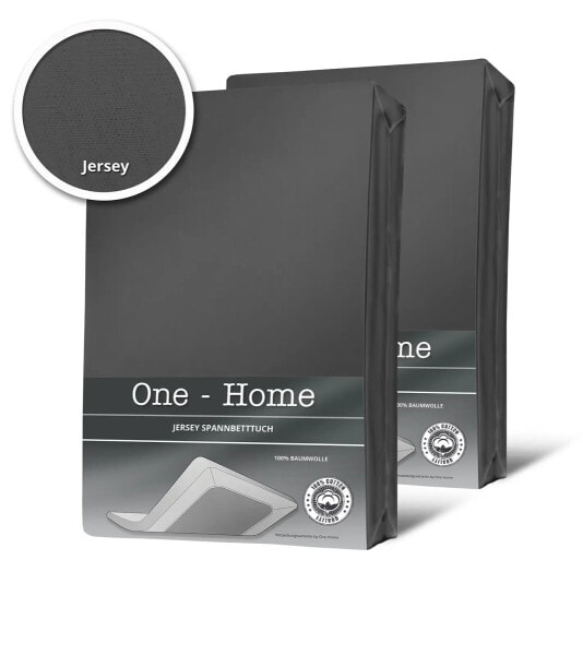Простыни One-Home 2 шт. из жерси антрацит 200x200 см
