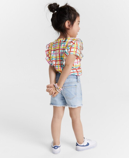 Toddler Girls Painted Plaid Ruffled Top, Created for Macy's