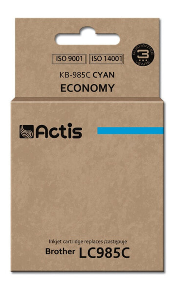 Actis KB-985C ink (replacement for Brother LC985C; Standard; 19.5 ml; cyan) - Standard Yield - Dye-based ink - 19.5 ml - 260 pages - 1 pc(s) - Single pack