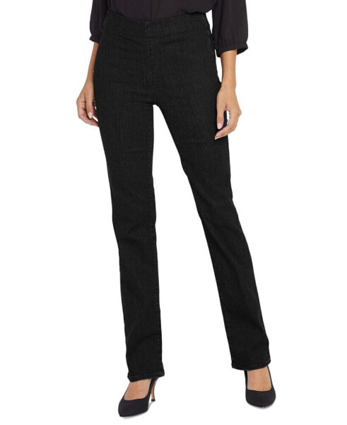 Women's Marilyn Straight Black Pull-On Jeans