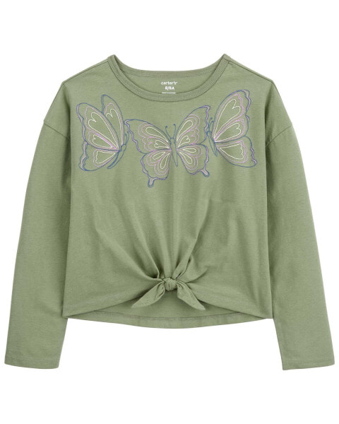 Kid Butterfly Tie-Front Jersey Tee 7