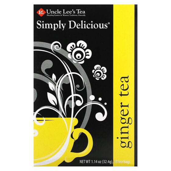 Simply Delicious, Ginger Tea , 18 Tea Bags, 1.14 oz (32.4 g)