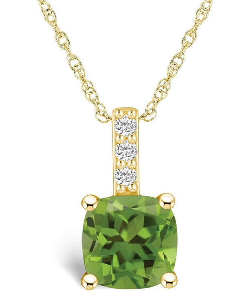 Peridot (2-3/8 Ct. T.W.) and Diamond Accent Pendant Necklace in 14K Yellow Gold