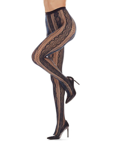 Women's Linear Floral Net Tights Stockings