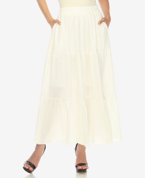 Юбка White Mark Pleated Tiered Maxi