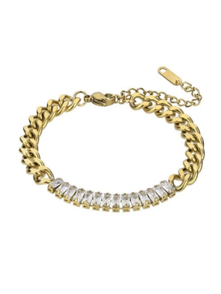 Gold-plated bracelet with zircons Fiona White Bracelet MCB23068G