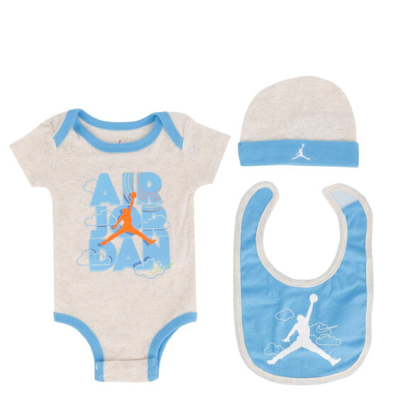 [NJ0537-W6N] Baby Air Jordan Bodysuit, Hat and Bib 3-PC Box Set