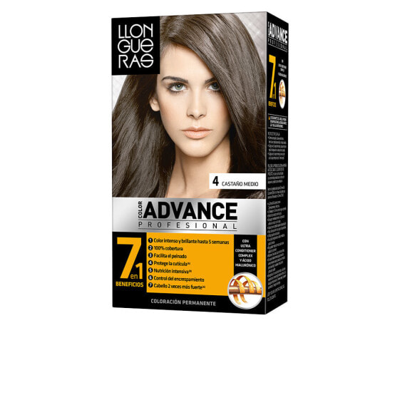 Llongueras Color Advance Permanent Hair Color No. 4  Перманентная краска для волос, оттенок средний шатен