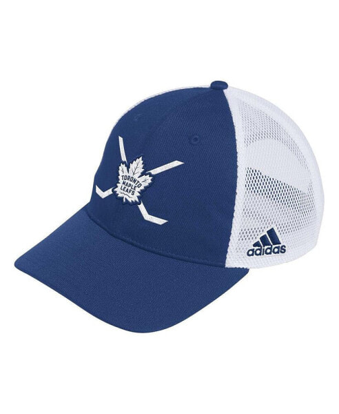 Men's Blue, White Toronto Maple Leafs Cross Sticks Trucker Adjustable Hat