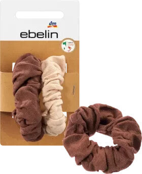 Rundstrick-Scrunchies braun & beige, 2 St