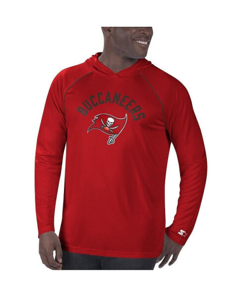 Men's Red Tampa Bay Buccaneers Raglan Long Sleeve Hoodie T-shirt