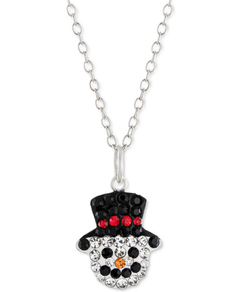 Giani Bernini crystal Snowman 18" Pendant Necklace in Sterling Silver, Created for Macy's