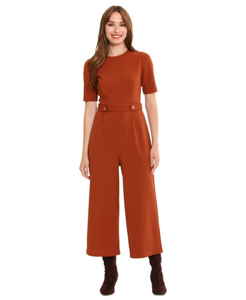 Women's Tab-Waist Cropped Jumpsuit