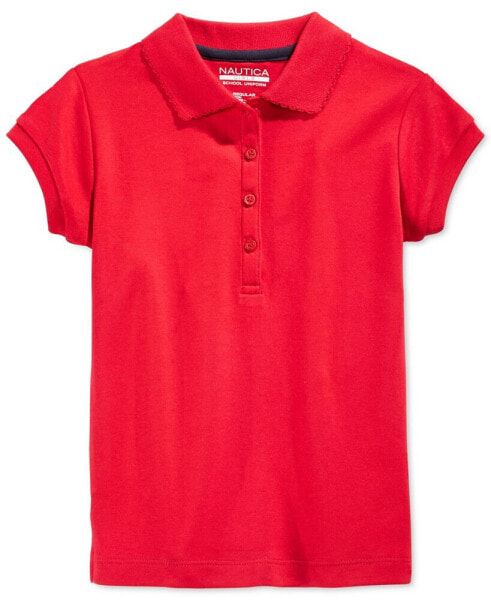 Plus Girls Uniform Short Sleeve Interlock Polo Shirt