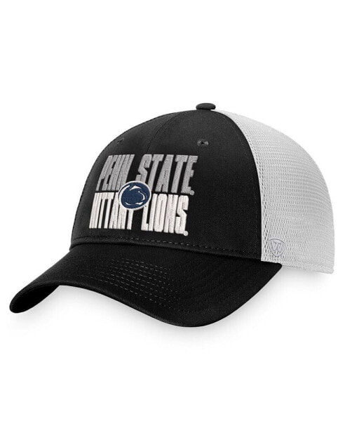Men's Black, White Penn State Nittany Lions Stockpile Trucker Snapback Hat
