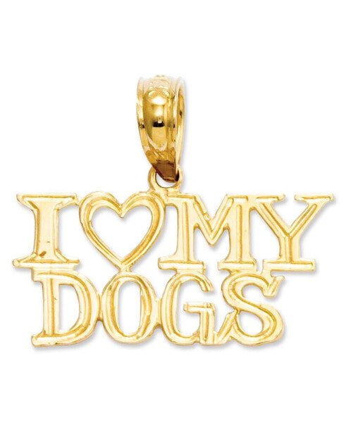 Macy's 14k Gold Charm, I Heart My Dogs Charm
